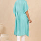 Juniper Womens Skyblue Embroiderd Rayon Dobby Kaftan | Swadesiicart