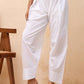 Vaasva Women White Solid Farshi Pant | Swadesiicart