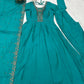 Lorenvalley Fashion Rama Roman Shimmer Silk Yoke Fancy Handwork Beads Work Anarkali Gown Pant With Dupatta Set - Swadesiicart