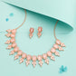 Tehzeeb Creationss Baby Pink Colour Choker With Stud - Swadesiicart
