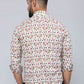 Miravan Men's Cotton Printed Full Sleeve Slim Fit Spread Neck White & Pink Colour Shirt | Swadesiicart
