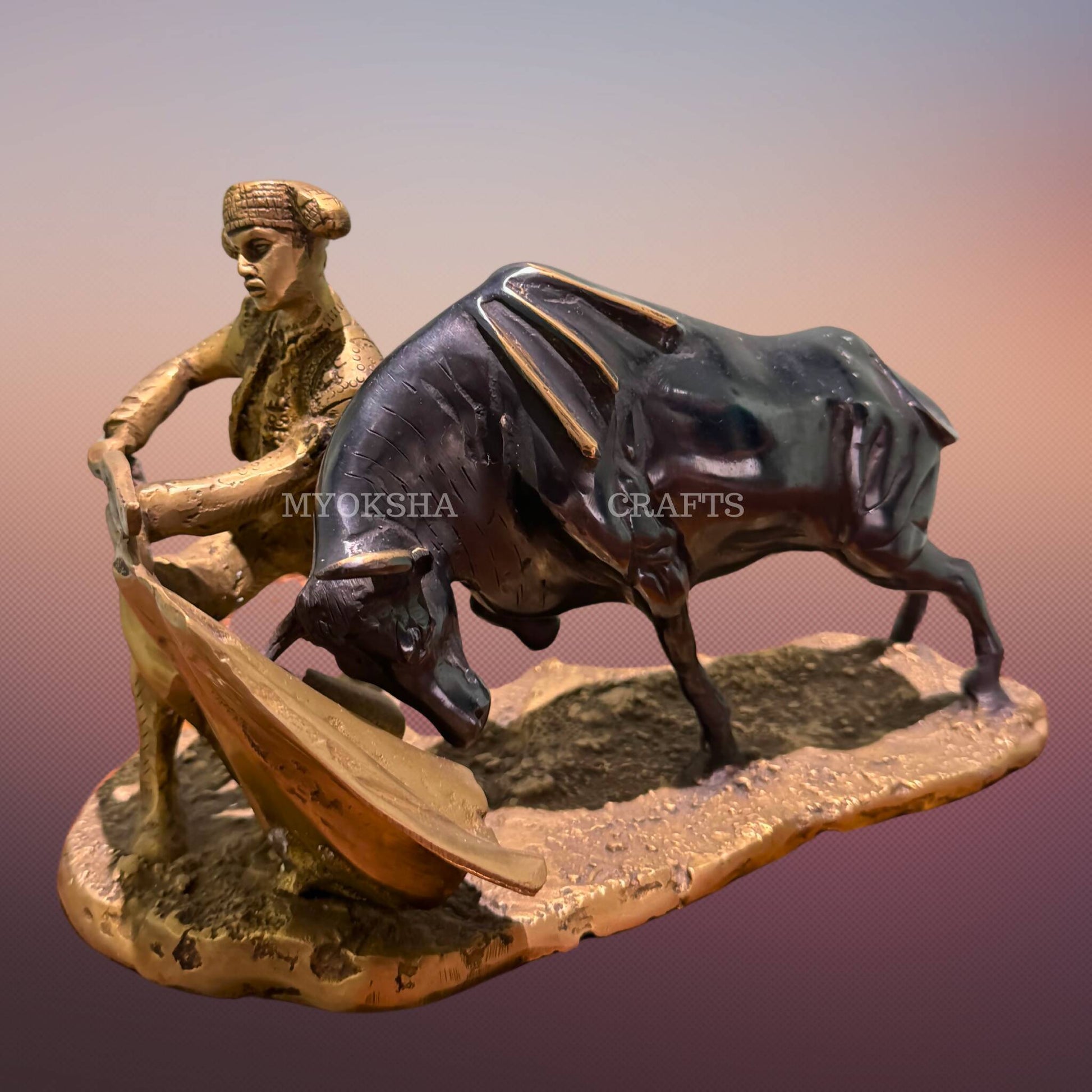 Brass Bullfighter Sculpture | Swadesiicart