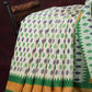 Combo of Off White and Mango Green Patan Patola Semi Chanderi Saree By Gayathri Reddy Designer Studio | Swadesiicart