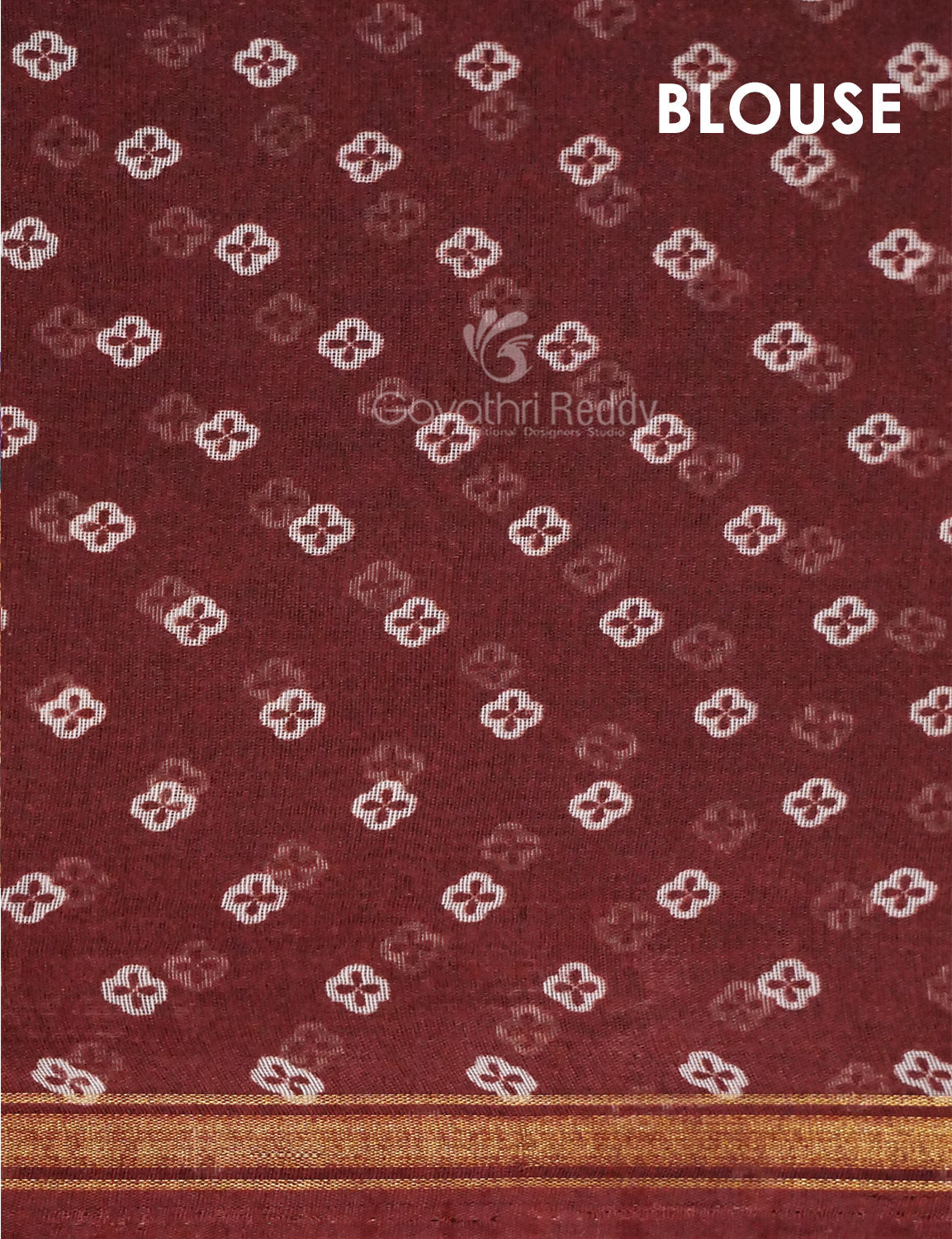 Shades of Maroon Colour Floral Design Semi Chanderi Saree By Gayathri Reddy Designer Studio | Swadesiicart