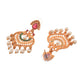 Saraf RS Jewellery Gold-Polished Red & Green Bridal Temple Jewellery Set - Swadesiicart