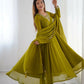 Joban Fashion Mehndi Kurta Set Georgette Sequence Embroidery Work - Swadesiicart