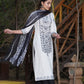 Juniper Womens White Rayon Floral Glitter Placement Printed Straight Kurta With Solid Bottom And Printed Dupatta Set | Swadesiicart