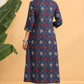 Juniper Womens Indigo Rayon Printed A-Line Kurta - Swadesiicart