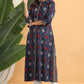 Juniper Womens Indigo Rayon Printed A-Line Kurta - Swadesiicart