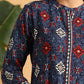 Juniper Womens Indigo Rayon Printed A-Line Kurta - Swadesiicart