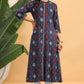 Juniper Womens Indigo Rayon Printed A-Line Kurta - Swadesiicart