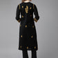 ADA Women Black & Mustard Yellow Pure Cotton Chikankari Embroidered Handloom Kurta with Trousers | Swadesiicart