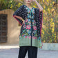 Juniper Womens Black Rayon Multi Color Floral Printed Kaftan | Swadesiicart
