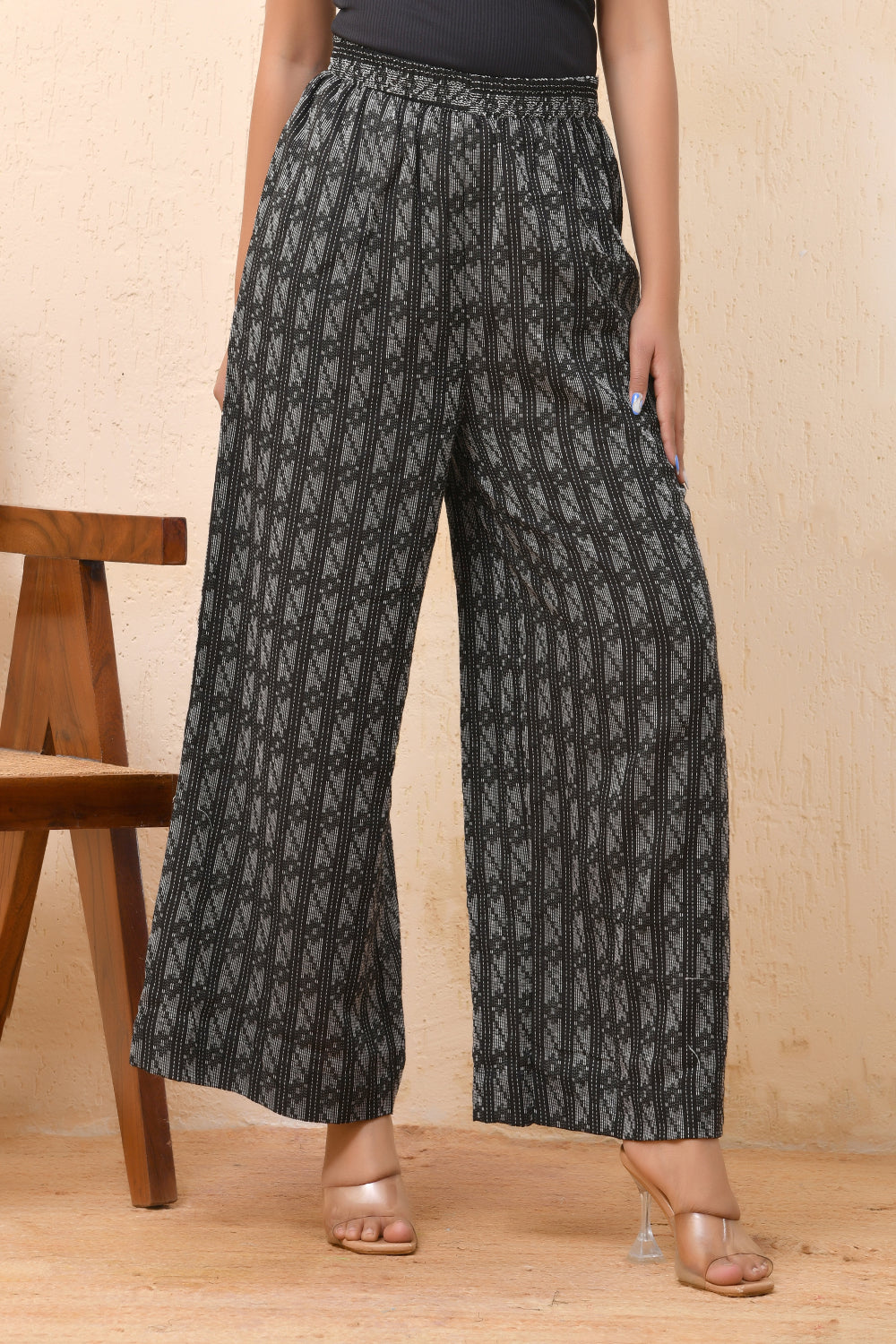 Vaasva Women Dobby Flared Pants | Swadesiicart