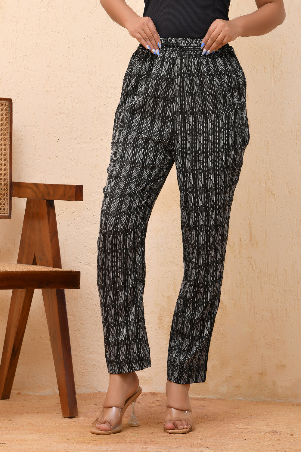 Vaasva Women Dobby Straight Pants | Swadesiicart