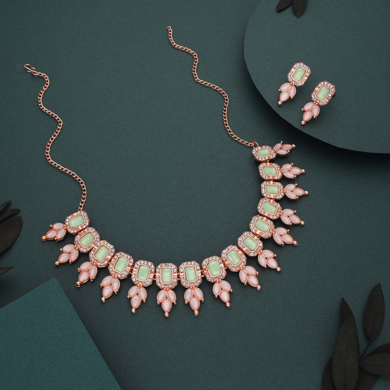 Tehzeeb Creationss Sea Green Colour Choker With Stud - Swadesiicart