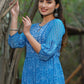 Juniper Womens Blue Georgette Floral Printed Tiered Dress | Swadesiicart
