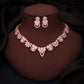 Tehzeeb Creations Gold Pleate Baby Pink Choker Necklace With Stud - Swadesiicart