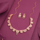 Tehzeeb Creations Gold Pleate Baby Pink Choker Necklace With Stud - Swadesiicart
