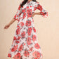 Juniper Womens White Chiffon Floral Printed Tiered Dress | Swadesiicart