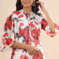 Juniper Womens White Chiffon Floral Printed Tiered Dress | Swadesiicart