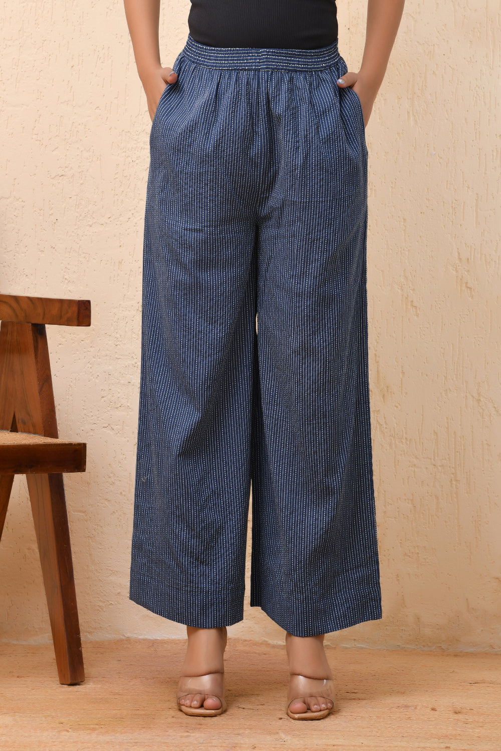 Vaasva Women Royal Blue Palazzo Pants | Swadesiicart