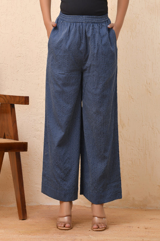 Vaasva Women Royal Blue Palazzo Pants | Swadesiicart