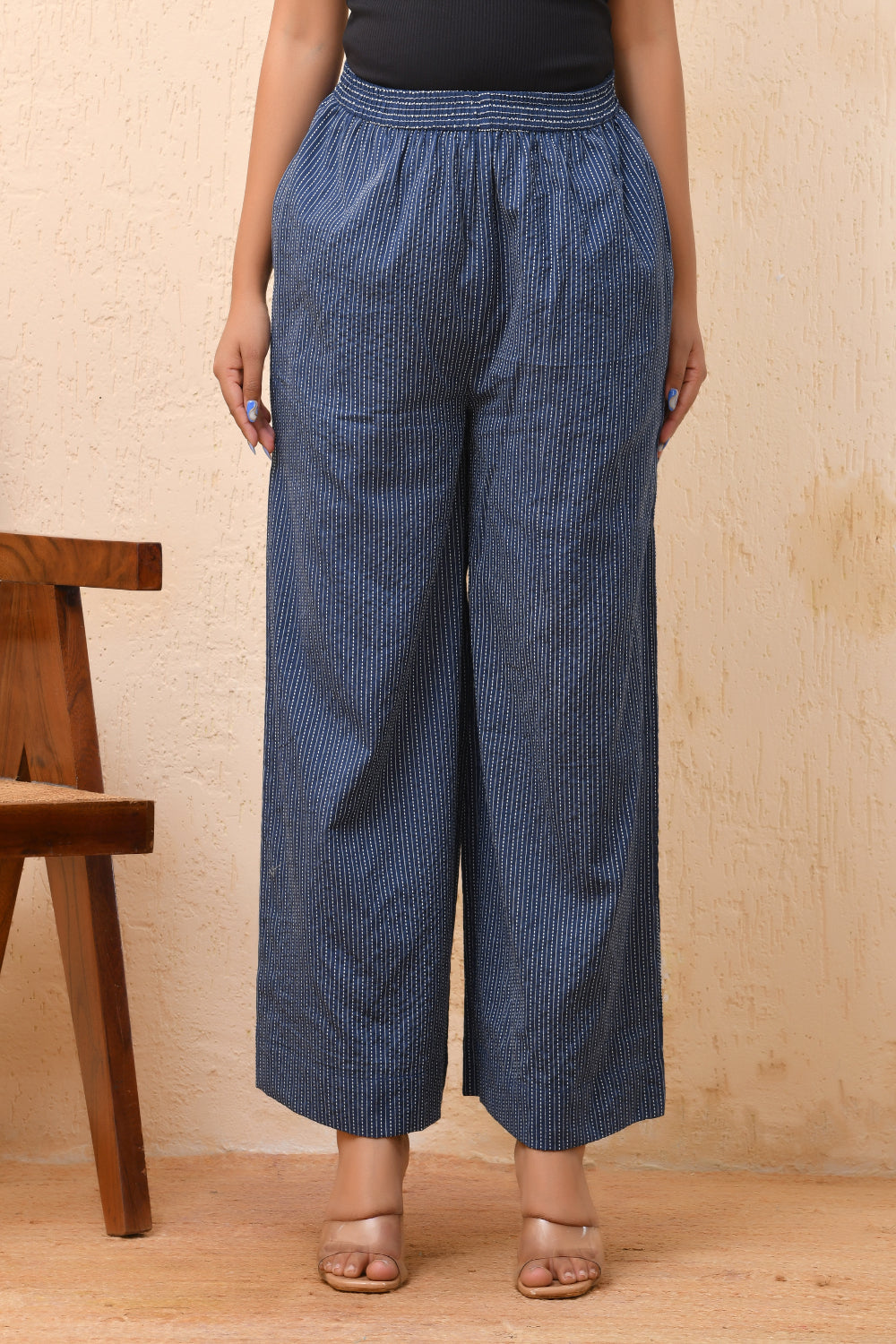 Vaasva Women Royal Blue Palazzo Pants | Swadesiicart