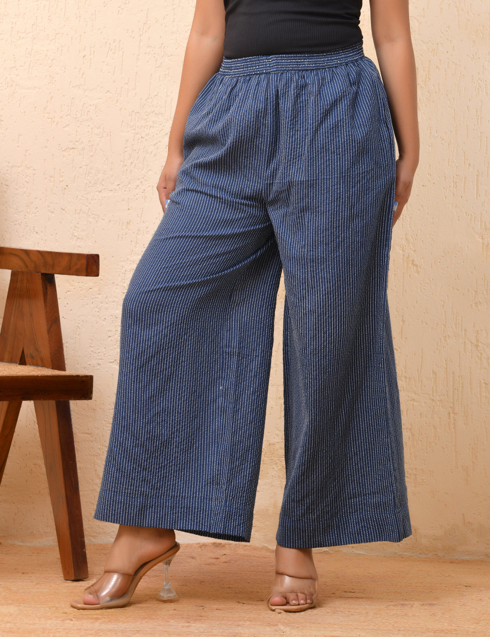 Vaasva Women Royal Blue Palazzo Pants | Swadesiicart