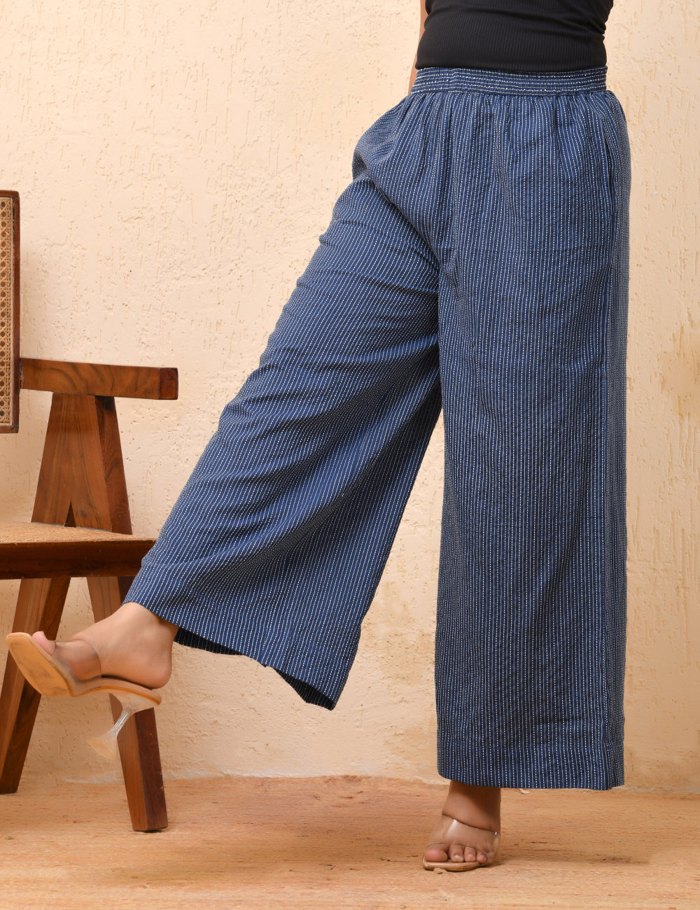 Vaasva Women Royal Blue Palazzo Pants | Swadesiicart