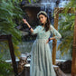 Juniper Womens Bluemulti Georgette Foil Printed Anarkali Dress | Swadesiicart