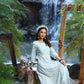 Juniper Womens Bluemulti Georgette Foil Printed Anarkali Dress | Swadesiicart