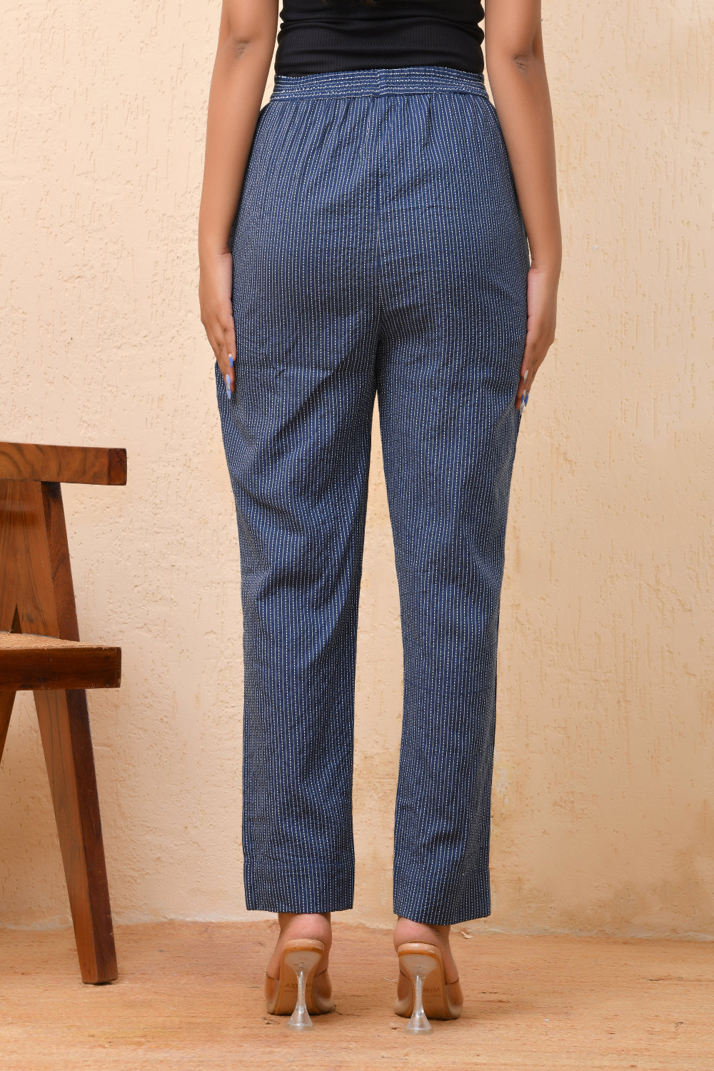 Vaasva Women Royal Blue Straight Pant | Swadesiicart