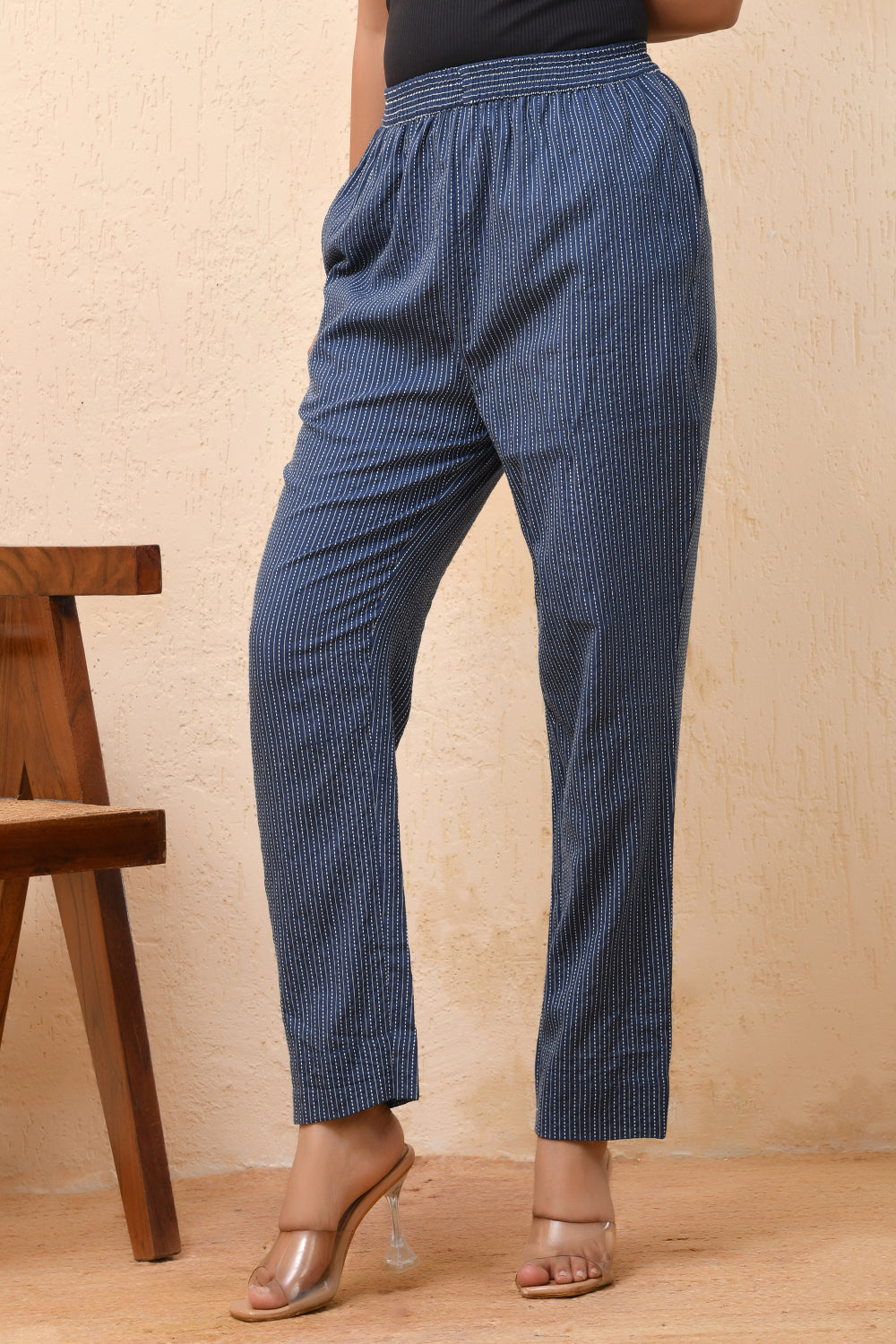 Vaasva Women Royal Blue Straight Pant | Swadesiicart