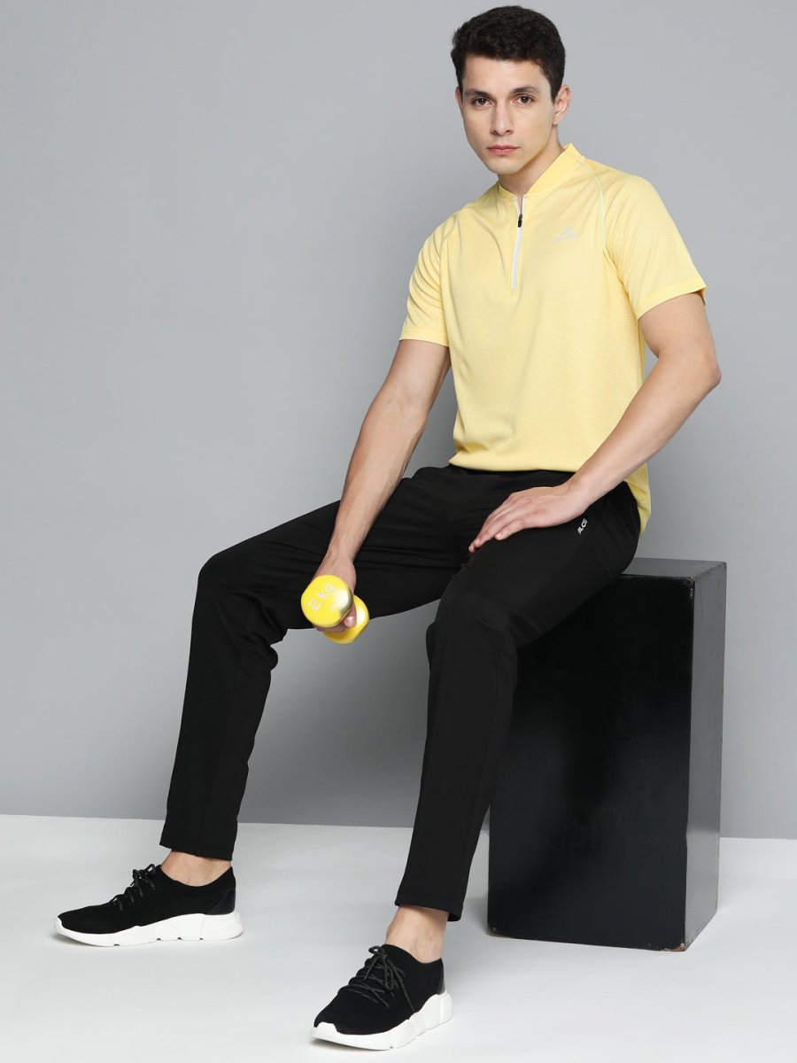 Alcis Men Mandarin Collar Dry Tech Slim Fit T-shirt | Swadesiicart