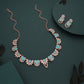 Tehzeeb Creations Gold Pleate Sky Blue Choker Necklace With Stud - Swadesiicart