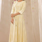 Juniper Womens Yellow Rayon Gliter Printed Anarkali Dress | Swadesiicart