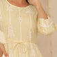 Juniper Womens Yellow Rayon Gliter Printed Anarkali Dress | Swadesiicart