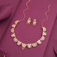 Tehzeeb Creations Gold Pleate White Choker Necklace With Stud - Swadesiicart