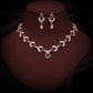 Tehzeeb Creations Gold-Polished Green Diamond Necklace With Earrings - Swadesiicart