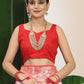 Shree Shyam Fashion Linen Cotton Red & White Saree