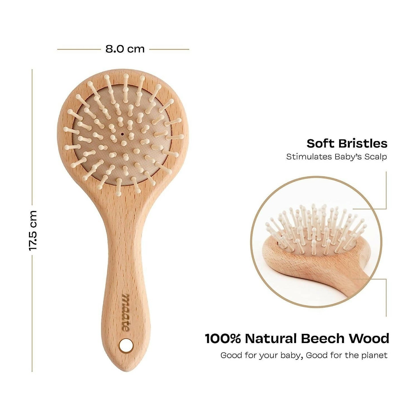 Maate Baby Wooden Comb Gift Box | Baby Wooden Hair Brush - Swadesiicart