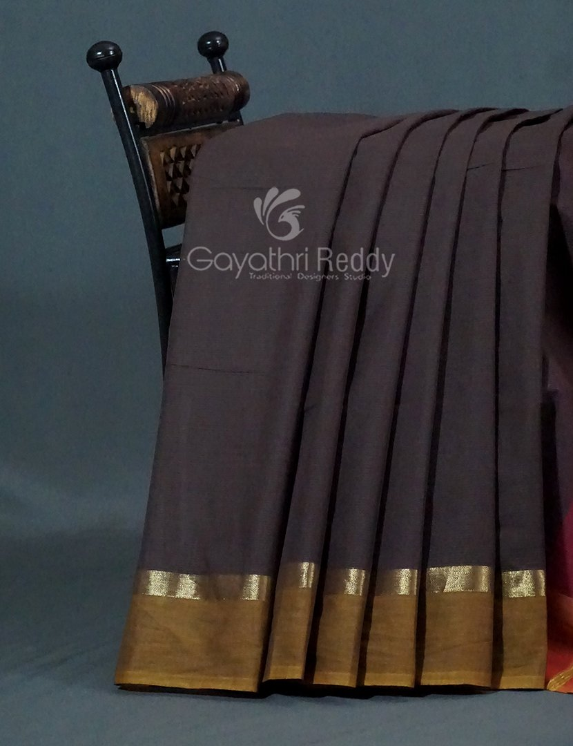 Dual Shades of Brown Pure Mangalgiri Cotton By Gayathri Reddy Designer Studio | Swadesiicart