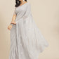 Tikhi Imli Grey Embroidered Mirror-Work Saree | Swadesiicart
