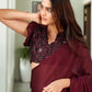 Tikhi Imli Solid Satin Saree | Swadesiicart