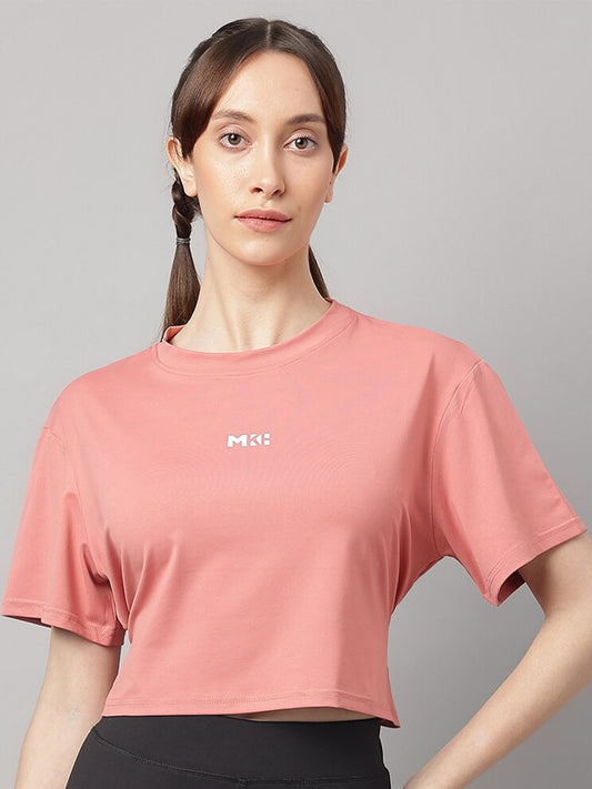 MKH Round Neck Short Sleeves Dri-FIT Yoga Sports Crop T-shirt - Swadesiicart