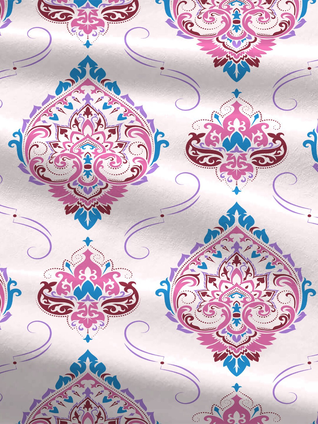 MYTRIDENT Moments Pink White Ethnic Pure Cotton 120 TC Queen Bedsheet Pillow Covers - Swadesiicart