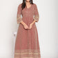 Kalini Chikankari Embroidered Pure Cotton Anarkali Kurta | Swadesiicart