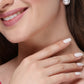 NVR Women's White Pearl Gold-Polished Circular Drop Earring | Swadesiicart