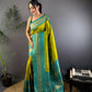 Joban Fashion Banarasi Light Green Woven Soft Silk Saree | Swadesiicart